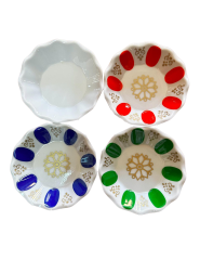 Melamin Çay Tabağı Gültaş Kırmızı Beyaz 50 Adet