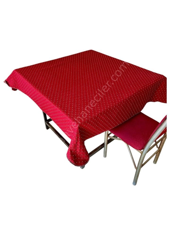 BORDO ÇİFT TARAFLI  MASA ÖRTÜSÜ 140x140CM