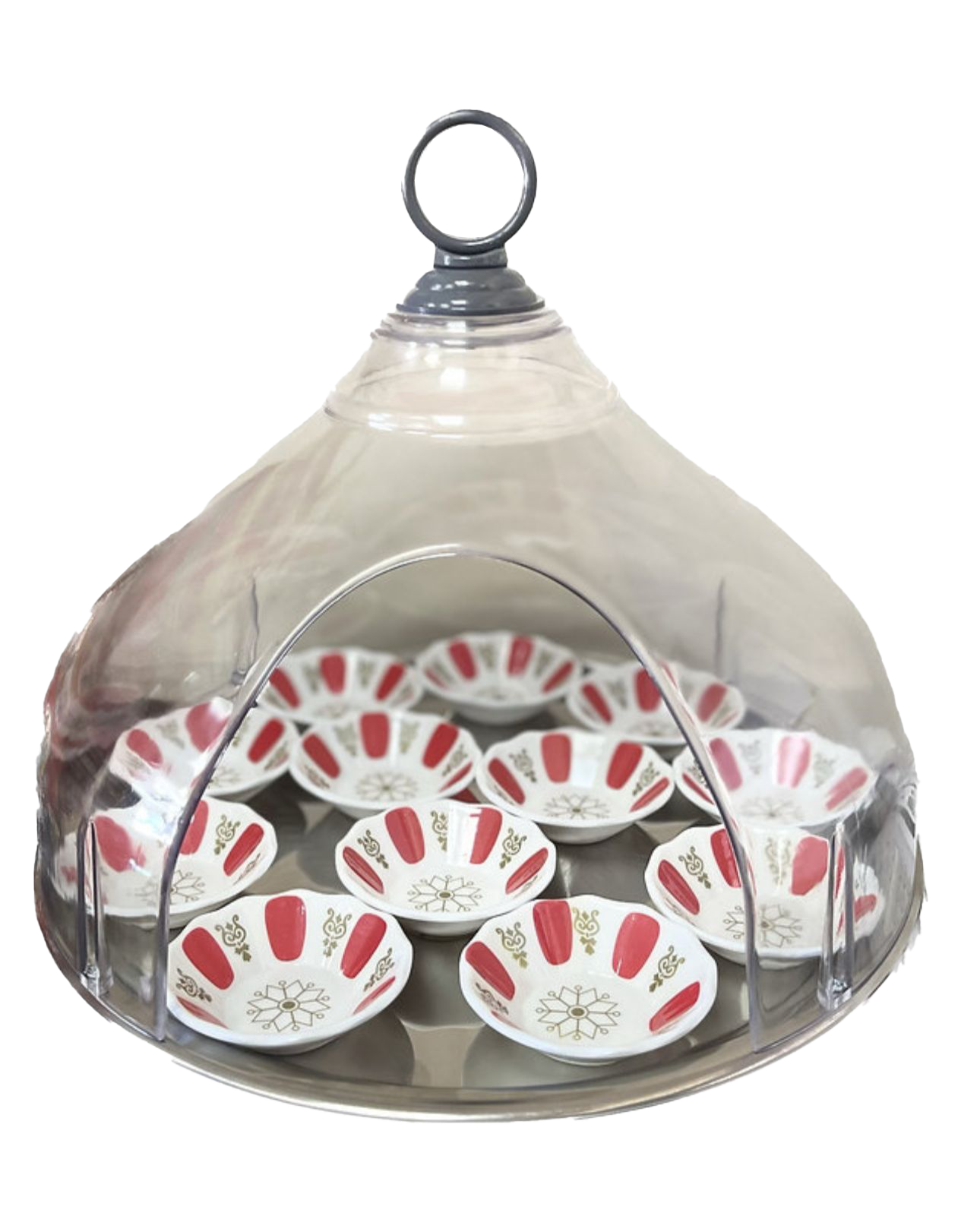 Kapalı Çay Tepsisi Büyük Boy 12 Tabak