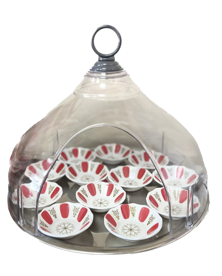 Kapalı Çay Tepsisi Büyük Boy 12 Tabak