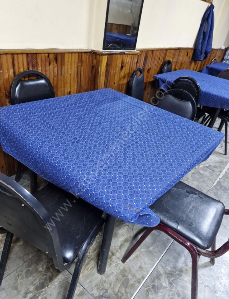 MAVİ CİFT TARAFLI MASA ÖRTÜSÜ 140x140CM