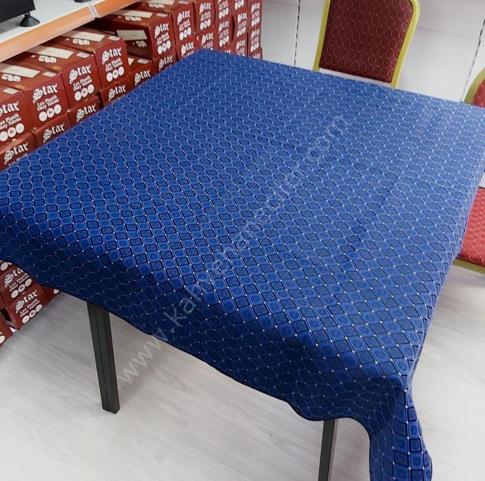 MAVİ CİFT TARAFLI MASA ÖRTÜSÜ 140x140CM
