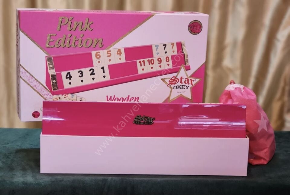 Star Pink Pembe Ahşap Okey Takımı