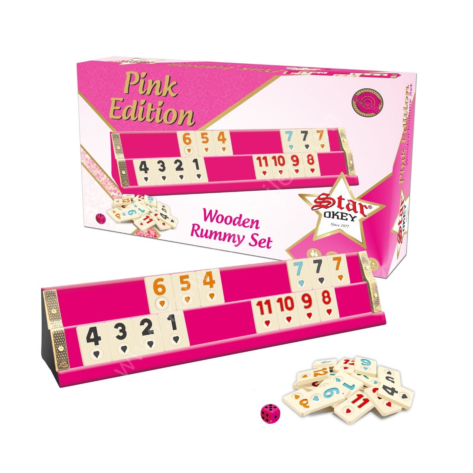 Star Pink Pembe Ahşap Okey Takımı