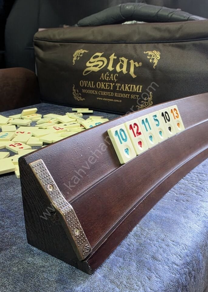 Star Ağaç Oval Okey Takımı