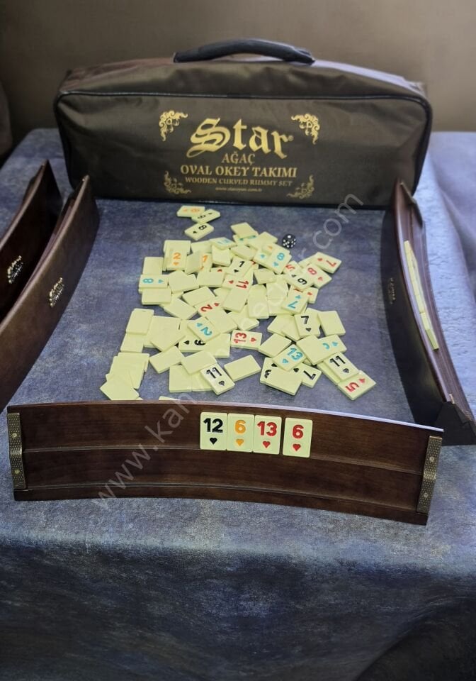 Star Ağaç Oval Okey Takımı