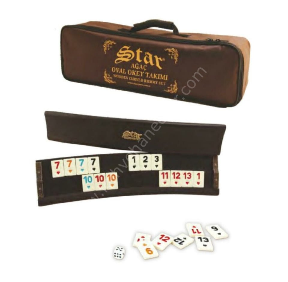 Star Ağaç Oval Okey Takımı