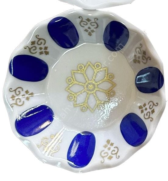 Melamin Çay Tabağı  Gültaş Mavi Beyaz 50 Adet