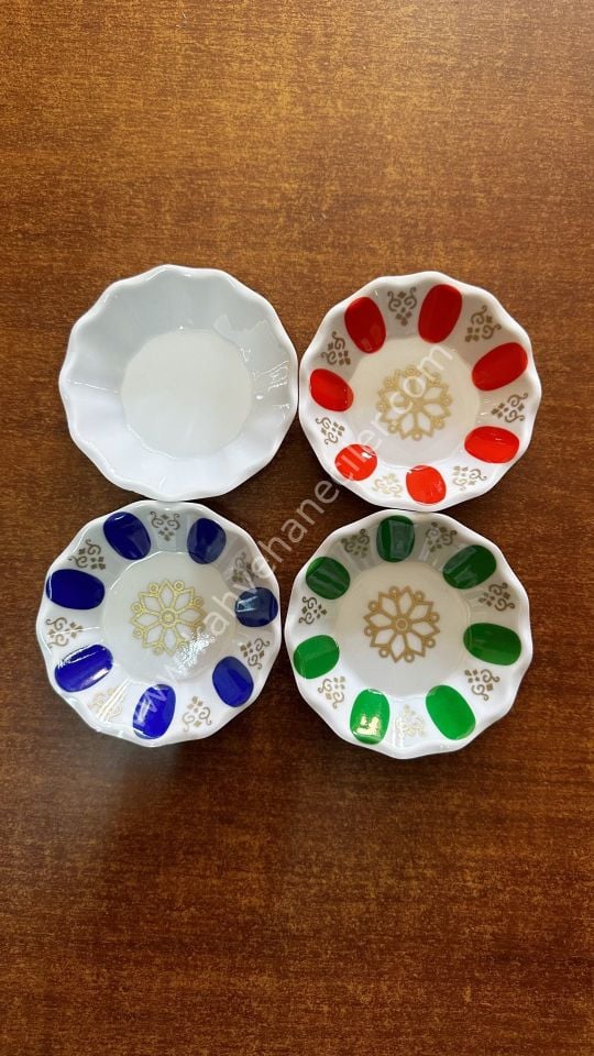 Melamin Çay Tabağı Gültaş Yeşil Beyaz 50 Adet