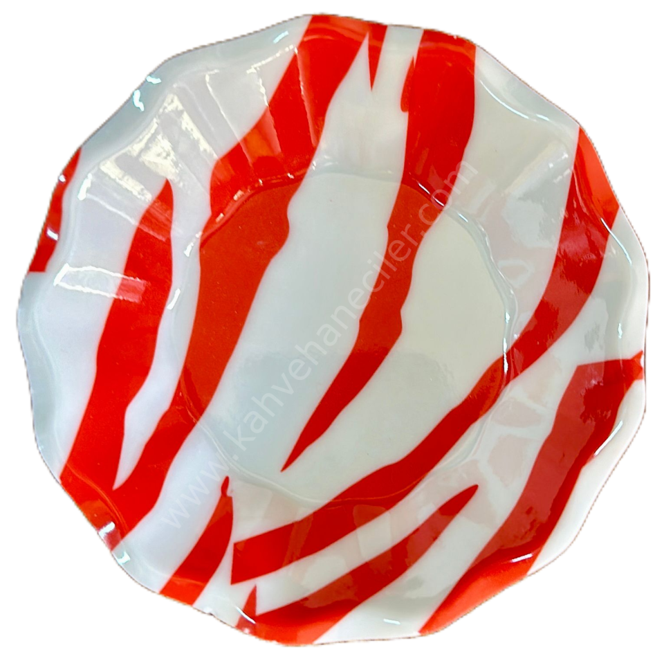 Melamin Çay Tabağı Gültaş  Kırmızı Desen 50 Adet