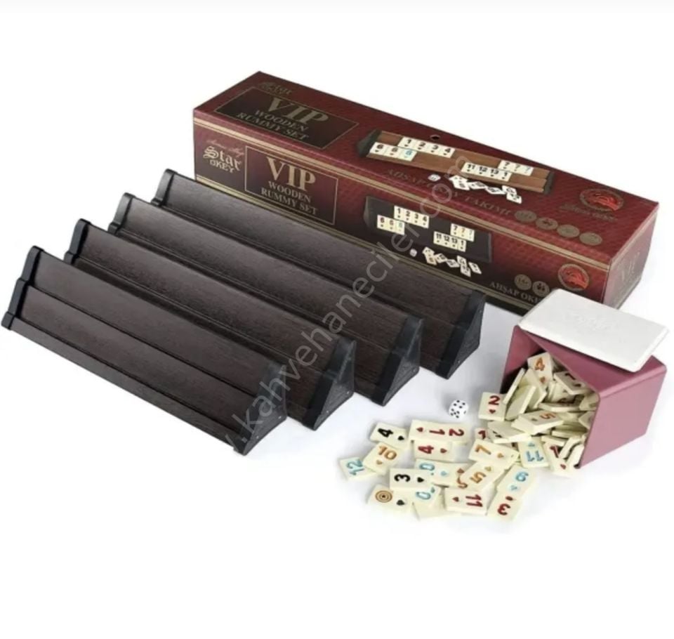 STAR VİP OKEY TAKIMI KOYU RENK AHŞAP