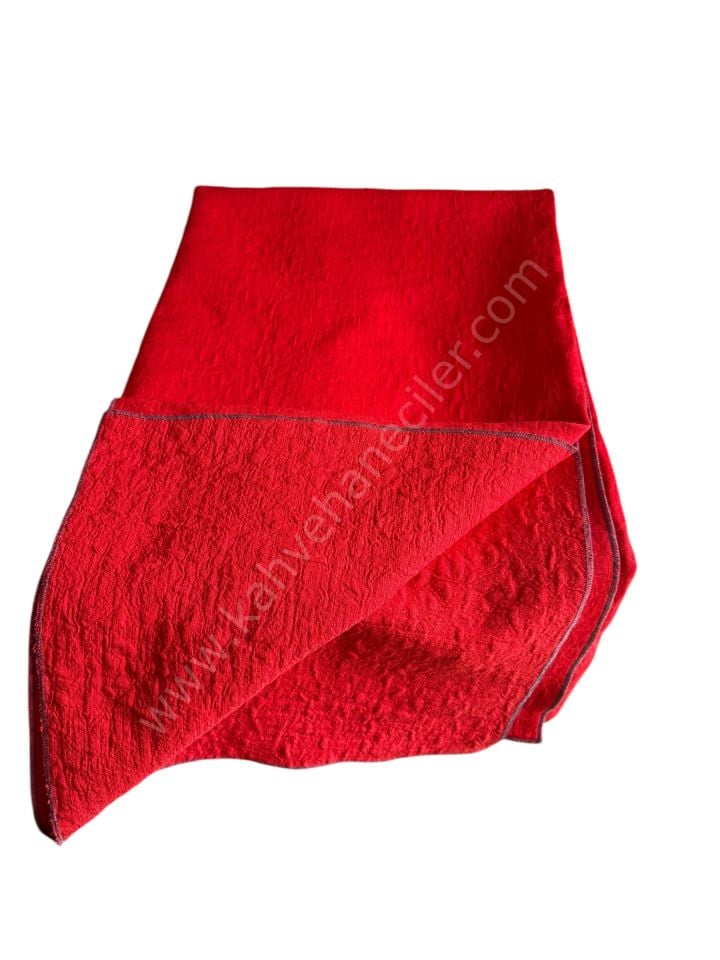 KİRMİZİ KADİFE  CİFT TARAFLİ MASA  ÖRTÜSÜ 140x140Cm