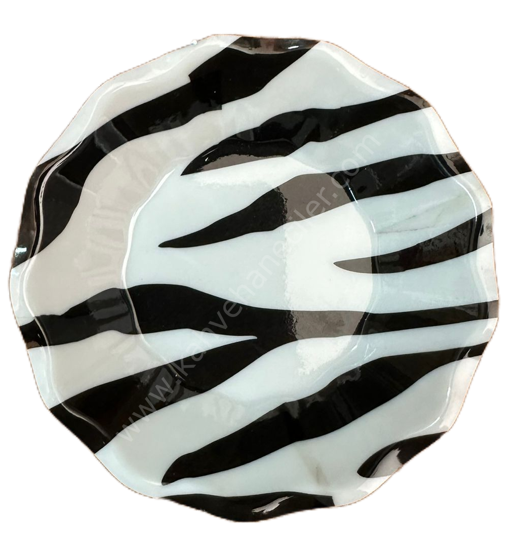 Melamin Çay Tabağı Gültaş  Siyah Desen 50 Adet