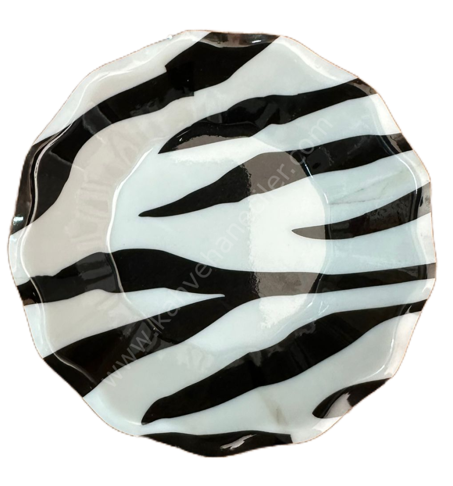 Melamin Çay Tabağı Gültaş  Siyah Desen 50 Adet