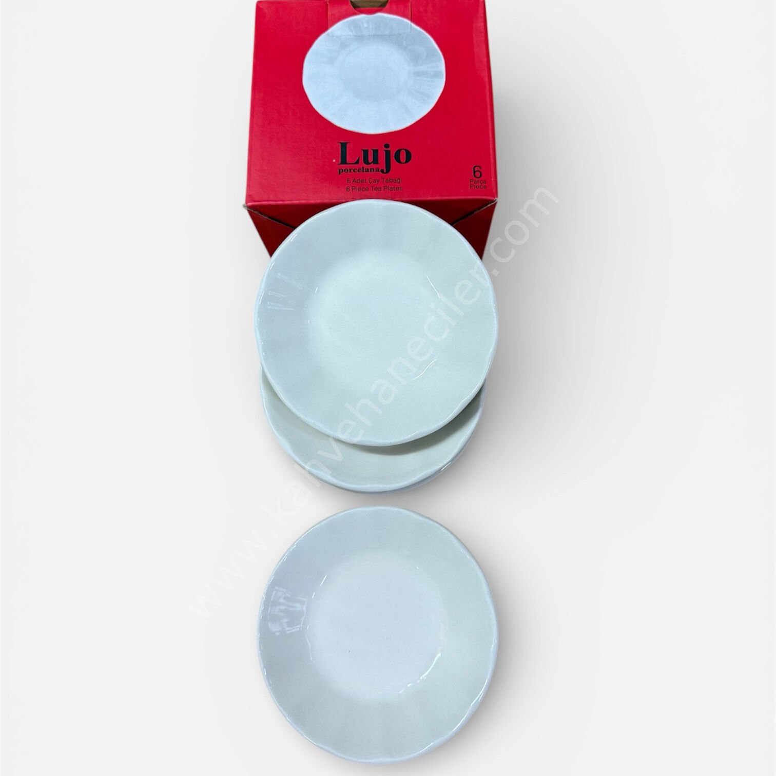BEYAZ PORSOLEN ÇAY TABAĞI 6ADET