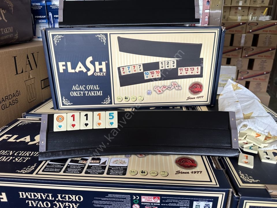 Flash Oval Ahşap Okey Takımı