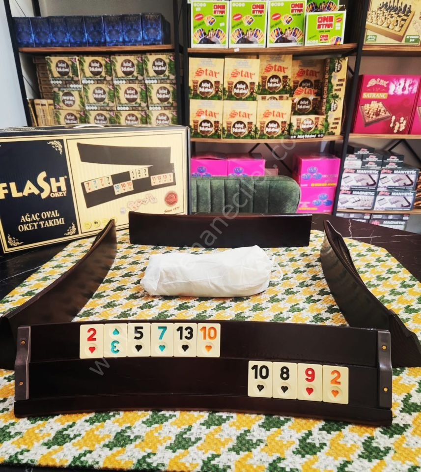 Flash Oval Ahşap Okey Takımı