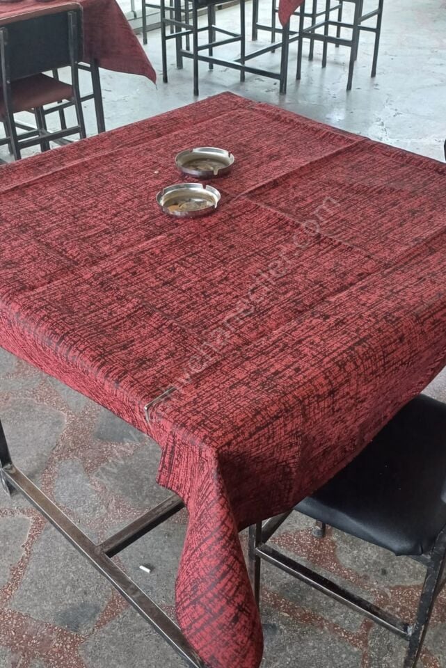 BORDO  KAHVECİ  CİFT TARAFLİ MASA ÖRTÜSÜ  140x140CM
