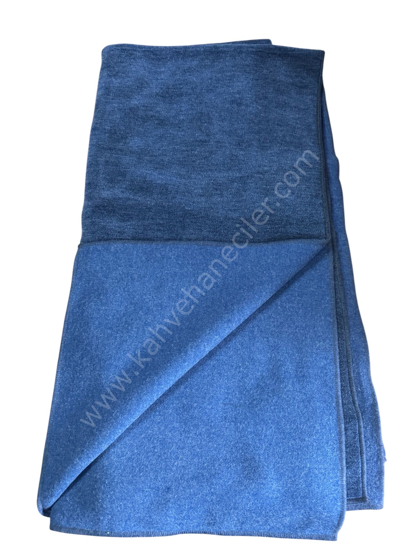 MAVİ ÇİFT TARAFLI KAHVECİ KADİFE  MASA ÖRTÜSÜ 140x140CM