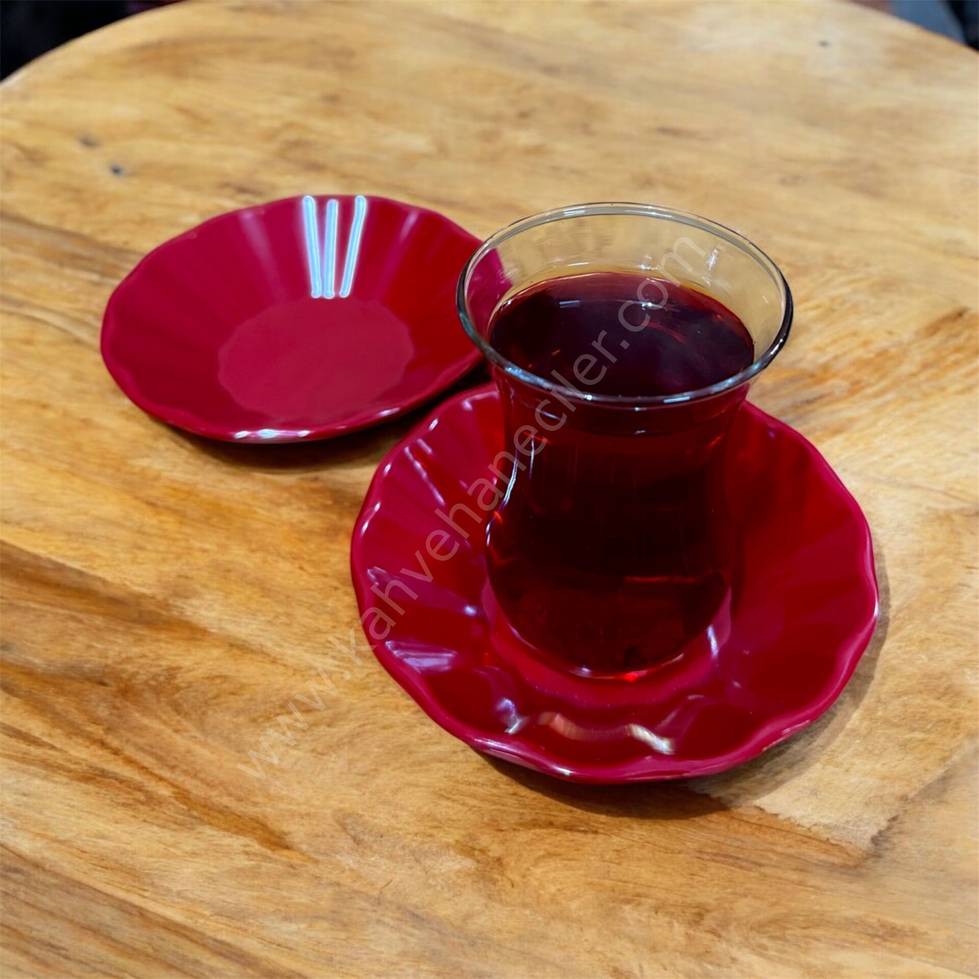 Külsan Çay Tabağı Kırmızı 1 Adet