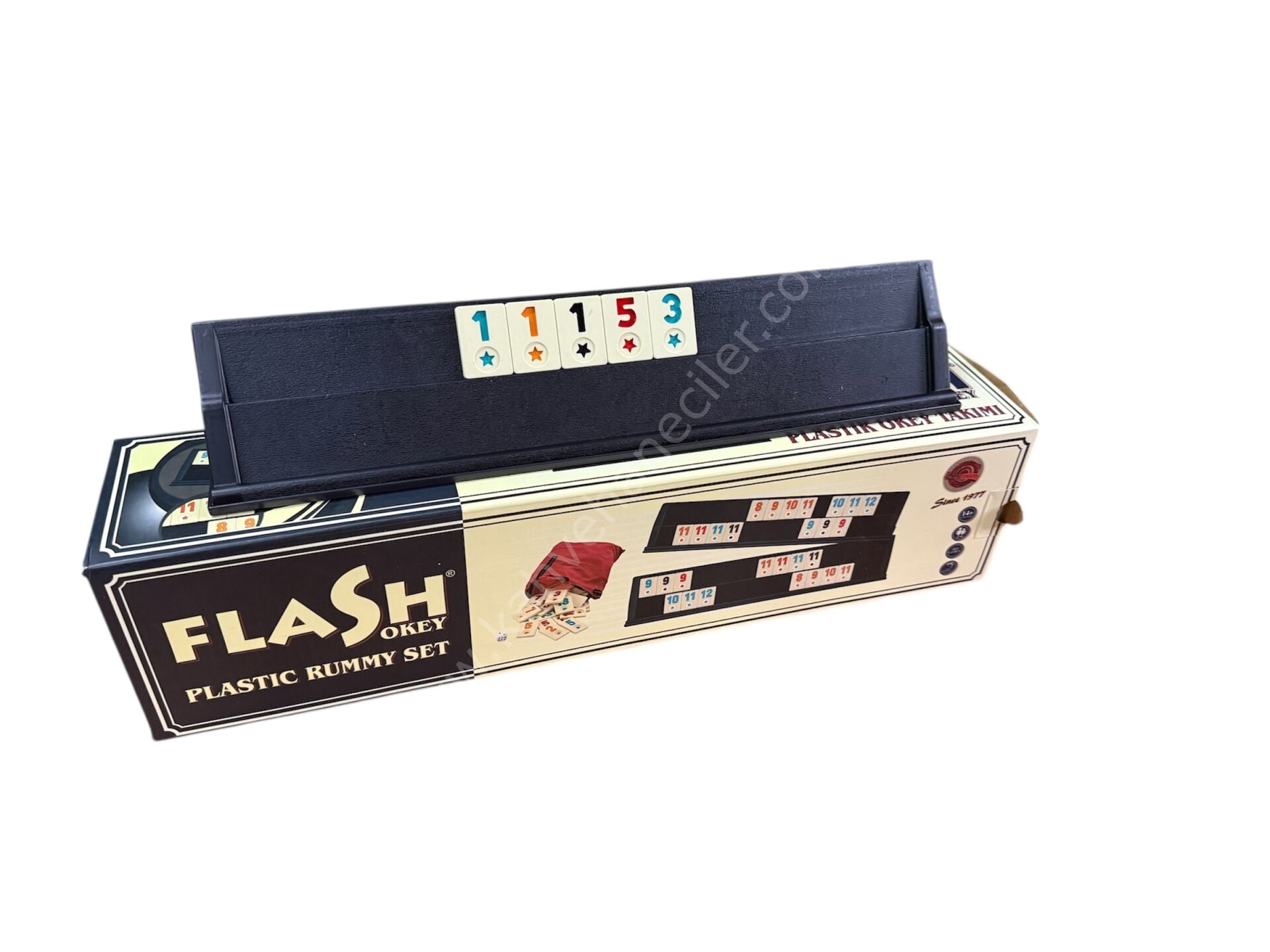 Flaş Plastik Okey Takımı Siyah Renk