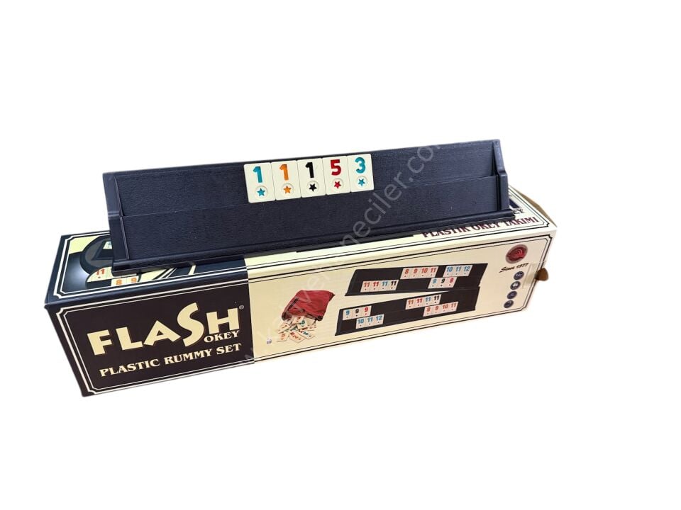 Flaş Plastik Okey Takımı Siyah Renk