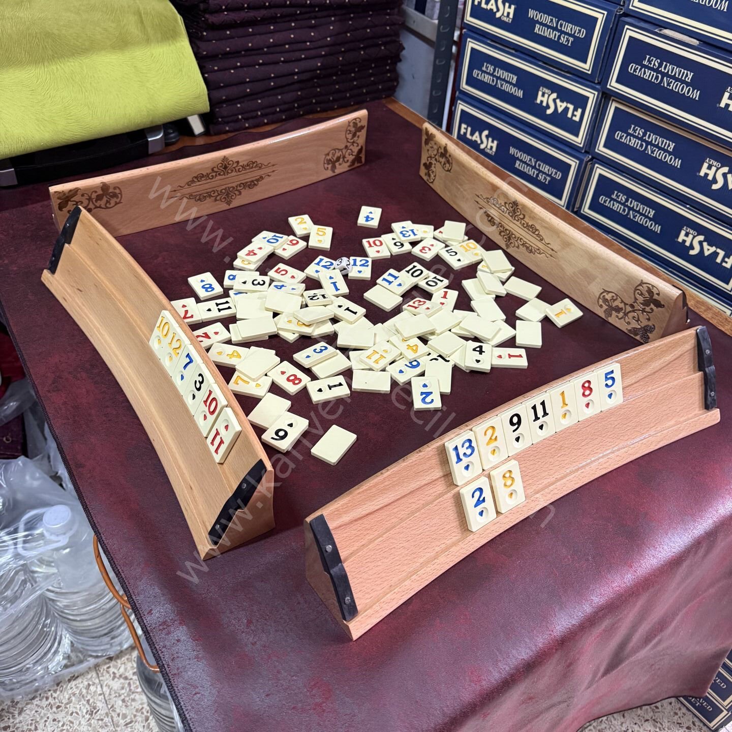 OVAL AHŞAP İŞLEMELİ OKEY TAKIMI