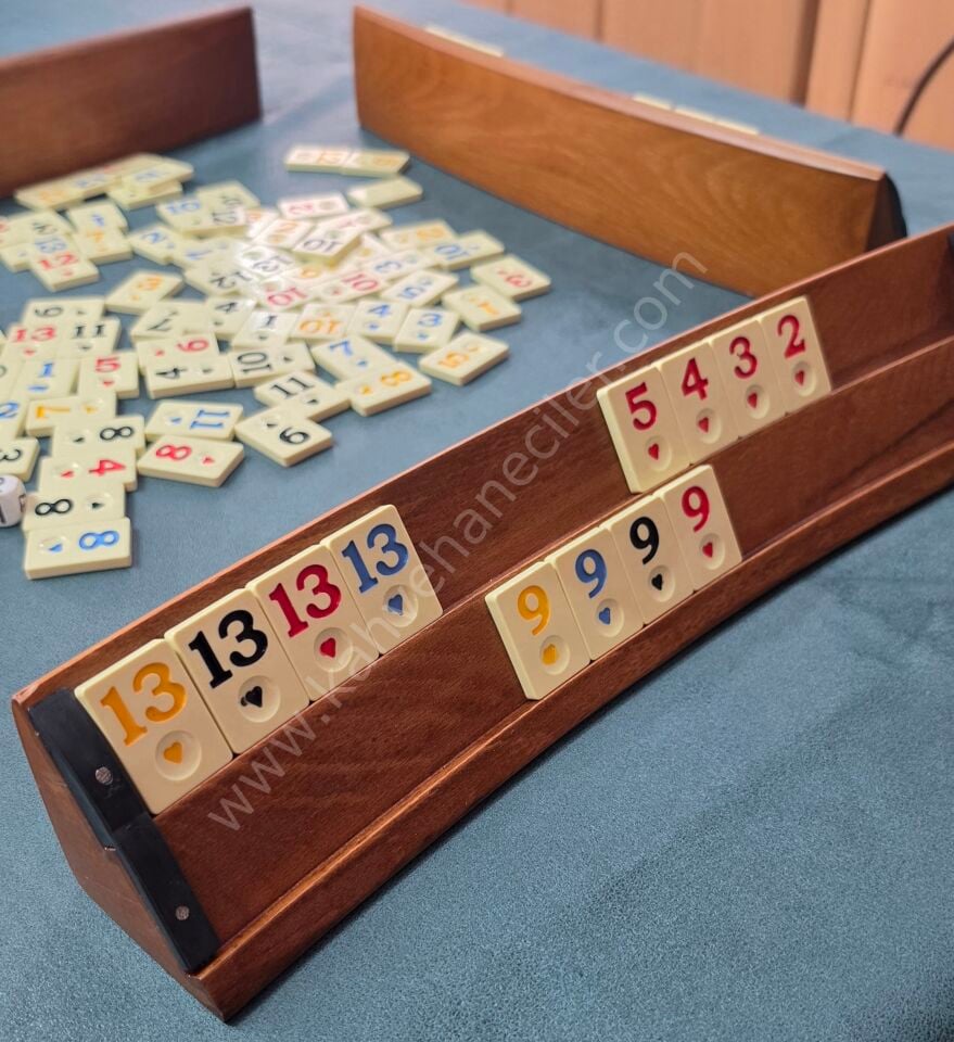 Kahvehaneciler Oval Ahşap Okey Takımı - Kalın Melamin