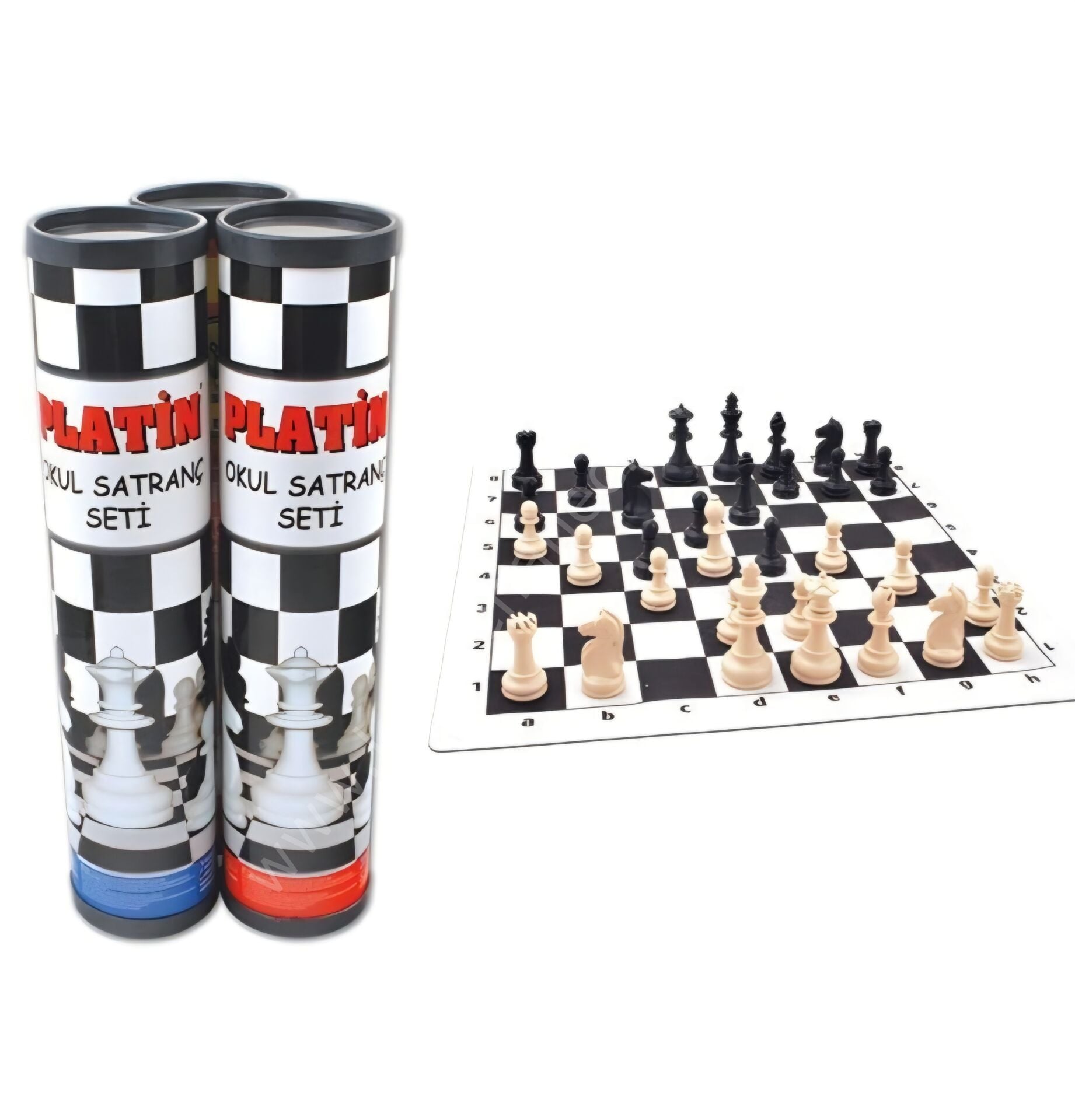 Star Platin Rulo Satranç Takımı – Askılı Taşıma Çantalı & Büyük Boy Turnuva Tipi Set (Şah: 95 mm)