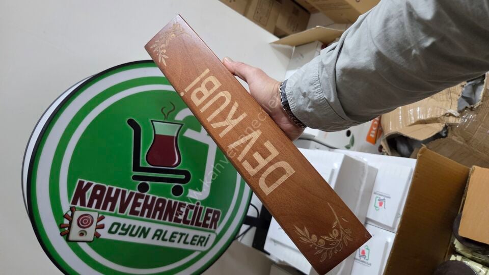 Kişiye Özel Ceviz Oval Ahşap Okey Takımı – Lazer İşlemeli